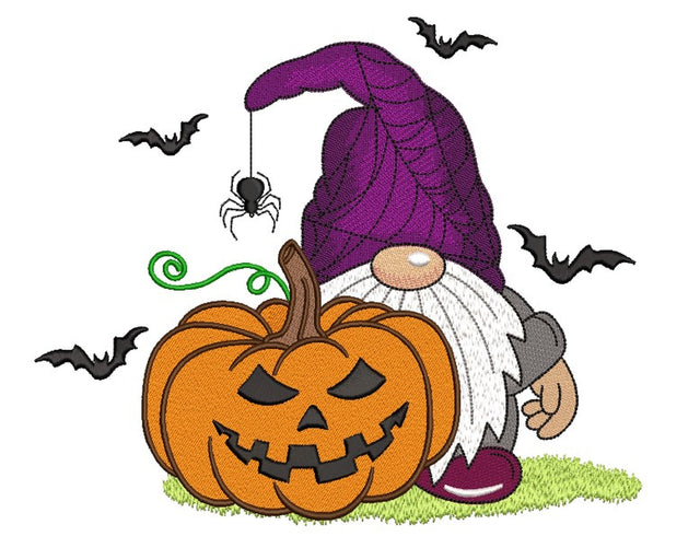 Halloween Gnome Embroidery Design, 4 sizes, Instant Download Embroidery/Applique DESIGNS Nino Nadaraia 