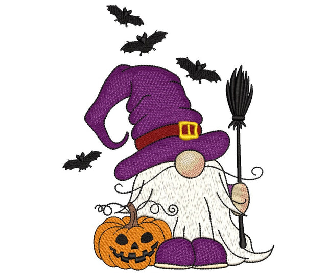 Halloween Gnome Embroidery Design, 4 sizes, Instant Download Embroidery/Applique DESIGNS Nino Nadaraia 