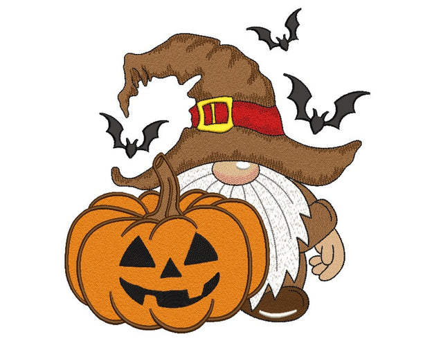 Halloween Gnome Embroidery Design, 4 sizes, Instant Download Embroidery/Applique DESIGNS Nino Nadaraia 