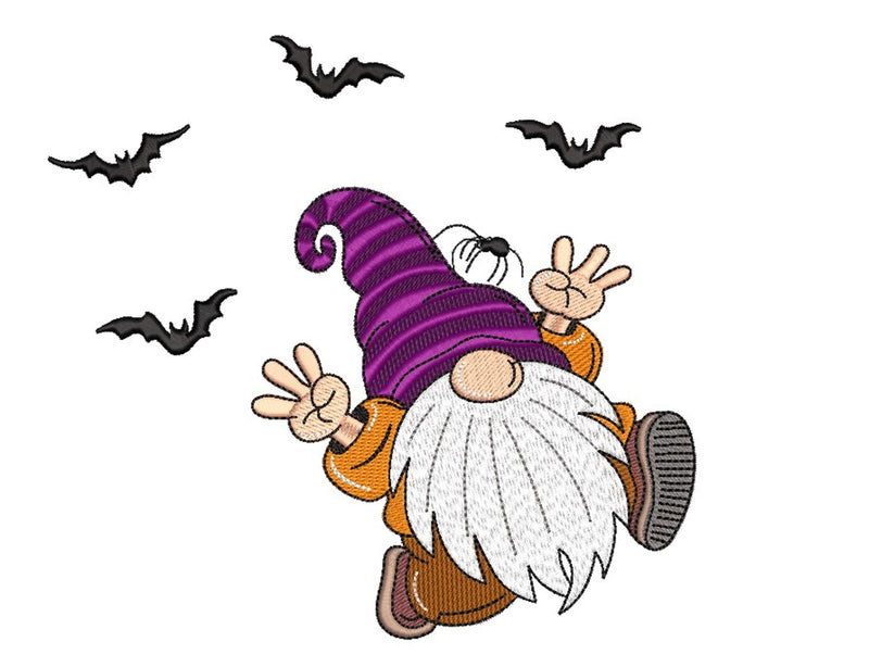 Halloween Gnome Embroidery Design, 4 sizes, Instant Download Embroidery/Applique DESIGNS Nino Nadaraia 
