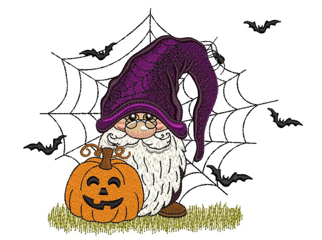 Halloween Gnome Embroidery Design, 4 sizes, Instant Download Embroidery/Applique DESIGNS Nino Nadaraia 