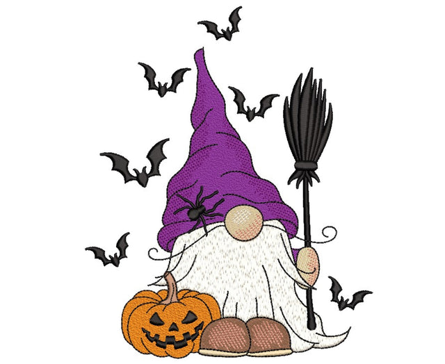 Halloween Gnome Embroidery Design, 4 sizes, Instant Download Embroidery/Applique DESIGNS Nino Nadaraia 