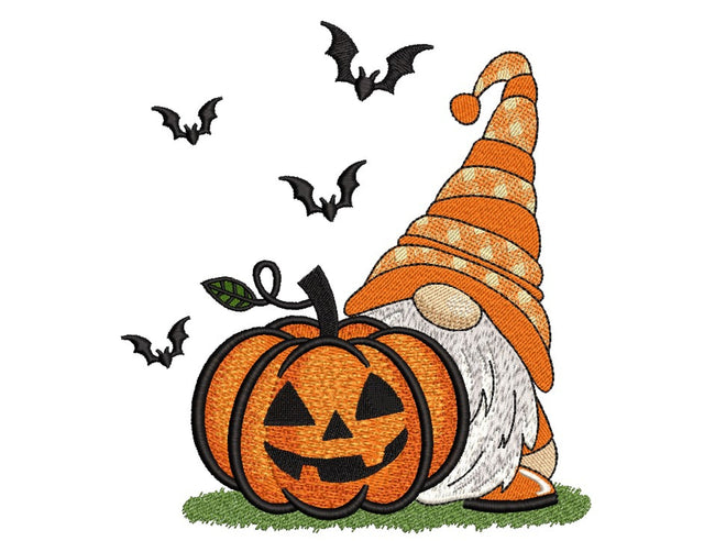 Halloween Gnome Embroidery Design, 5 sizes, Instant Download Embroidery/Applique DESIGNS Nino Nadaraia 