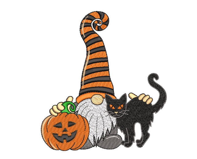 Halloween Gnome embroidery design, autumn embroidery, 3 sizes, instant download. Embroidery/Applique DESIGNS ArtEMByNatalia 