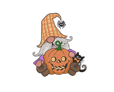 Halloween Gnome embroidery design, autumn embroidery, 4 sizes, instant download. Embroidery/Applique DESIGNS ArtEMByNatalia 