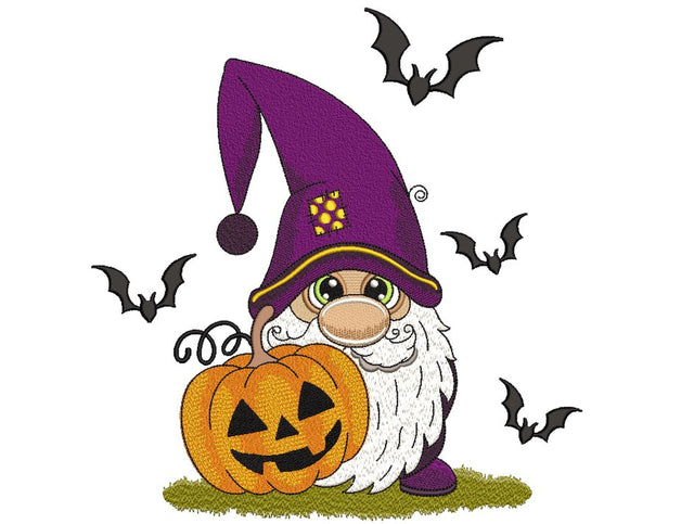 Halloween Gnome Embroidery Design, Autumn Embroidery File, 3 sizes, Instant Download Embroidery/Applique DESIGNS Nino Nadaraia 