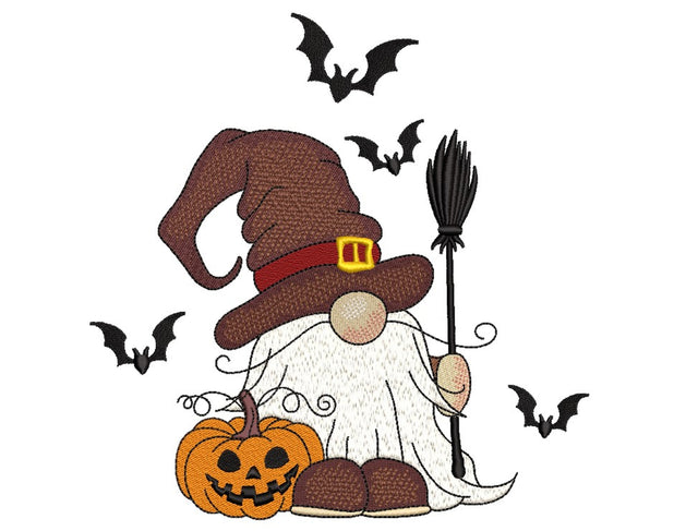 Halloween Gnome Embroidery Design, Boo Gnome Embroidery File, Fall Pumpkin Embroidery, Digital Embroidery Files, 4 sizes, Instant Download Embroidery/Applique DESIGNS Nino Nadaraia 