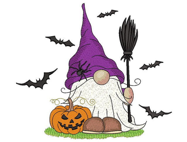 Halloween Gnome Machine Embroidery Design, 4 sizes, Instant Download Embroidery/Applique DESIGNS Nino Nadaraia 