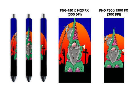 Halloween Gnome Pen Sublimation Sublimation SvgOcean 