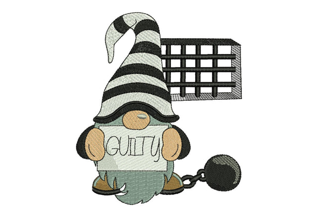 Halloween Gnome Prisoner Embroidery Design, Halloween Embroidery Design, Autumn Fall embroidery design, spooky season Embroidery/Applique DESIGNS NextEmbroidery 