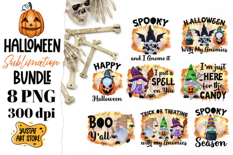 Halloween Gnome sublimation Bundle 8 PNG design Sublimation Yustaf Art Store 
