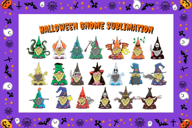 Halloween Gnome Sublimation Bundle Sublimation SvgOcean 