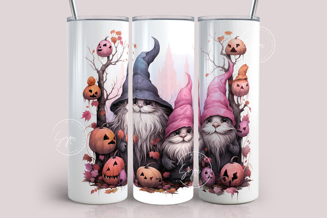 Halloween Gnome Tumbler Wrap Sublimation Design, Halloween Jack-O-Lantern , Seamless Sublimation, 20 oz Skinny Tumbler, Digital File Sublimation Syre Digital Creations 