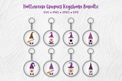 Halloween gnomes keychain bundle SVG. Halloween key chain SVG LaBelezoka 