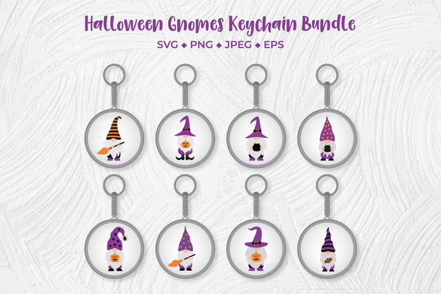 Halloween gnomes keychain bundle SVG. Halloween key chain SVG LaBelezoka 