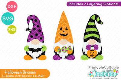 Halloween Gnomes SVG SVG Printable Cuttable Creatables 
