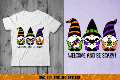Halloween Gnomes SVG,Be Scary,Gnome with Bat, Poison, Candy SVG goodfox86 