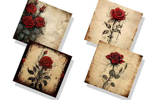 Halloween Gothic Red Rose backgrounds bundle Sublimation Regulrcrative 