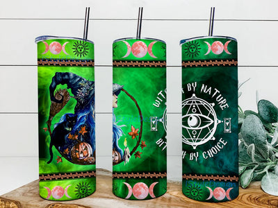 Halloween Green Witch PNG, 20oz Skinny Tumbler, Sublimation Designs, Tumbler Wrap, Coffee Tumbler Template, Digital Download Sublimation iStyleDesign 