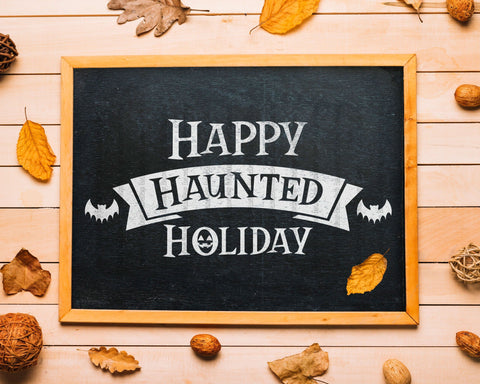 Halloween - Happy Haunted Holiday - SVG, PNG, DXF, EPS SVG Elsie Loves Design 