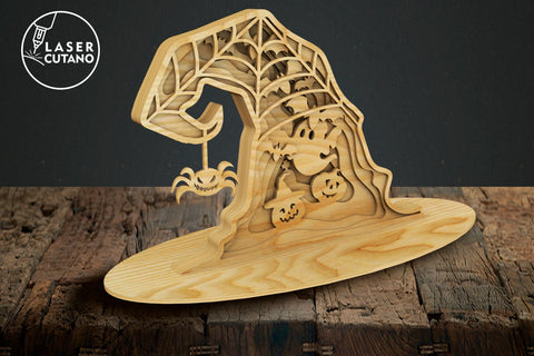 Halloween Hat Laser Cut Template SVG LaserCutano 