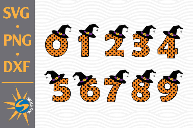 Halloween Hat Numbers SVG, PNG, DXF Digital Files Include SVG SVGStoreShop 