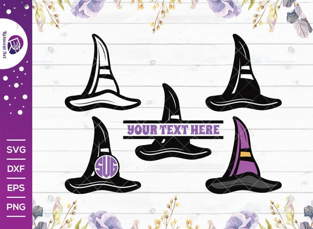 Halloween Hat SVG Cut File | Witch Hat SVG | Split Monogram SVG | SVG Reinvent Art 