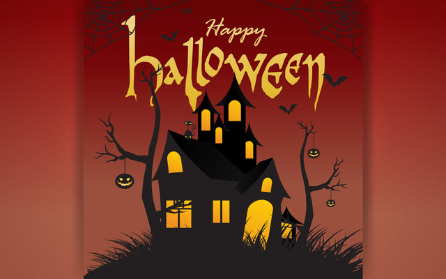 Halloween Haunted Castle vector illustration. Haunted house and spooky grunge background SVG naemmiah021 