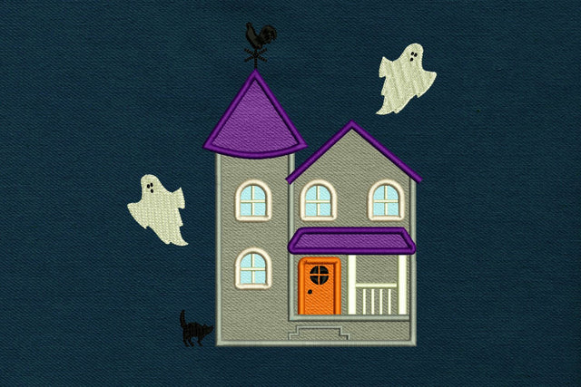 Halloween Haunted House Applique Embroidery Embroidery/Applique Designed by Geeks 