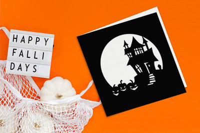 Halloween Haunted House Papercut Card SVG SVG Risa Rocks It 
