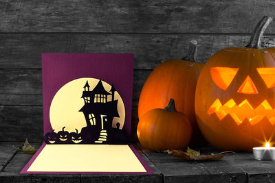 Halloween Haunted House Pop Up Card SVG 3D Paper Risa Rocks It 
