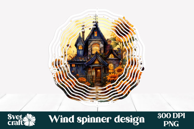 Halloween haunted house wind spinner sublimation Sublimation Svetana Studio 