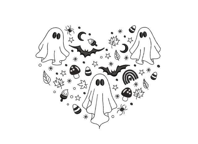 Halloween Heart Embroidery Design, 4 sizes, Instant Download Embroidery/Applique DESIGNS Nino Nadaraia 