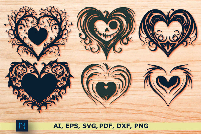 Halloween Heart Silhouette SVG Bundle SVG MD JOYNAL ABDIN 
