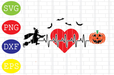 Halloween Heartbeat Svg, Spooky Svg, Cauldron Svg, Halloween Svg, Witch Svg, Ghost Svg, Png, Eps, Dxf Files SVG DigitalSvgFiles 