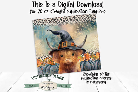 Halloween Highland Cow | 20 oz Seamless Tumbler Design Sublimation Ewe-N-Me Designs 