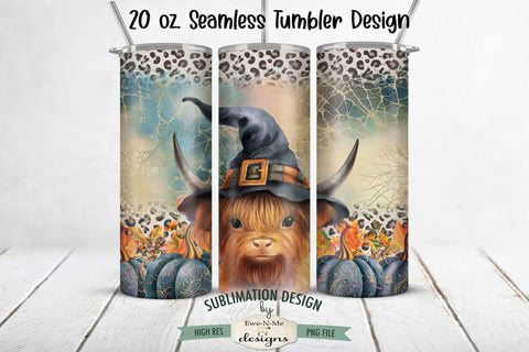 Halloween Highland Cow | 20 oz Seamless Tumbler Design Sublimation Ewe-N-Me Designs 