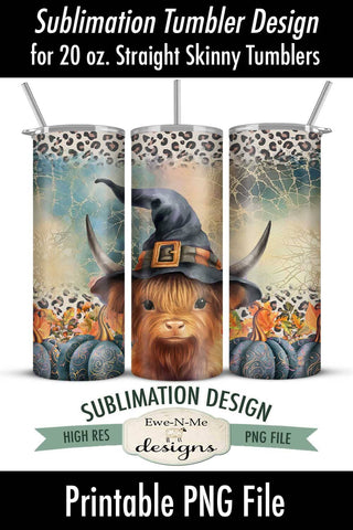 Halloween Highland Cow | 20 oz Seamless Tumbler Design Sublimation Ewe-N-Me Designs 