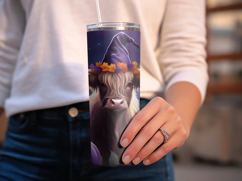 Halloween Highland cow Tumbler wrap Sublimation Luvleigh Digitals 