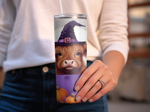 Halloween highland cow Tumbler wrap SVG Luvleigh Digitals 