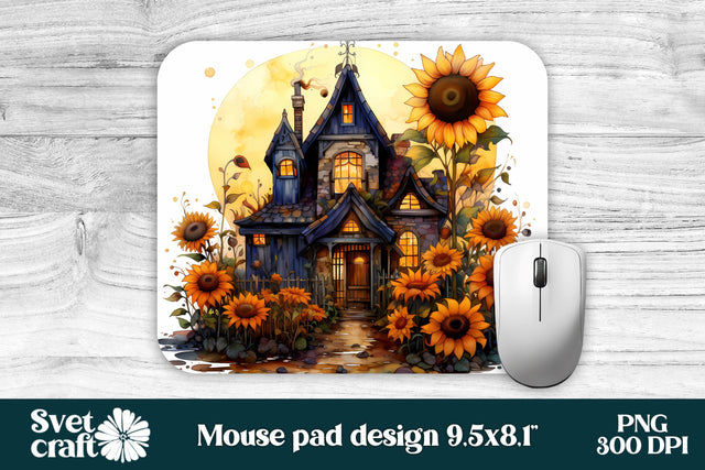 Halloween house mouse pad sublimation Sublimation Svetana Studio 
