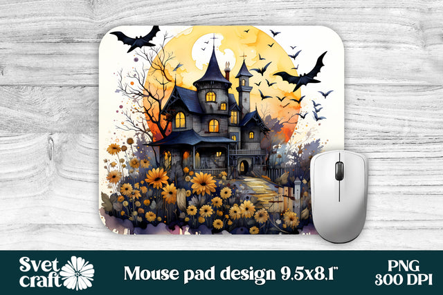 Halloween house mousepad Sublimation Svetana Studio 