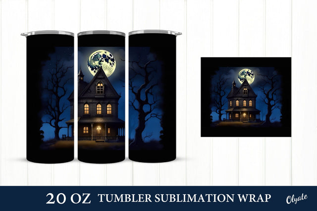Halloween House Tumbler Wrap. 20 OZ Halloween Sublimation Sublimation Olga Terlyanskaya 
