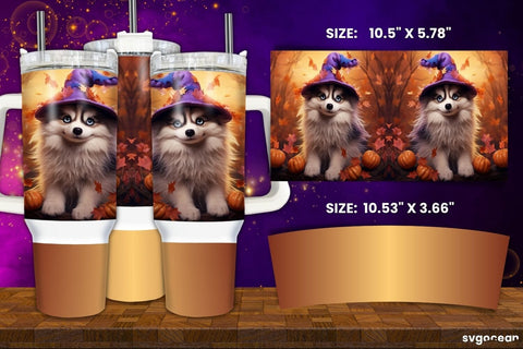 Halloween Husky Wrap Bundle | Tumbler | Mug | Pen Sublimation SvgOcean 