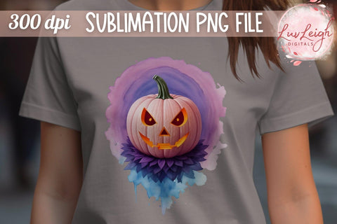 Halloween Jack O Lantern T-shirt PNG Sublimation Luvleigh Digitals 