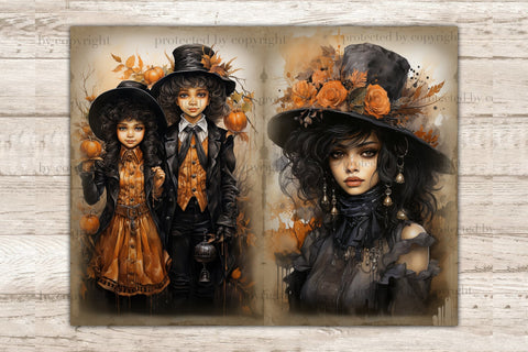 Halloween Journaling Pages | Victorian Scrapbook SVG GlamArtZhanna 