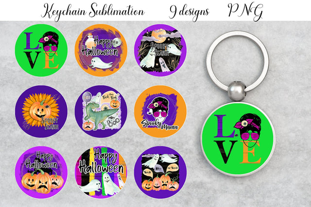 Halloween Keychain Bundle Sublimation WatercolorColorDream 