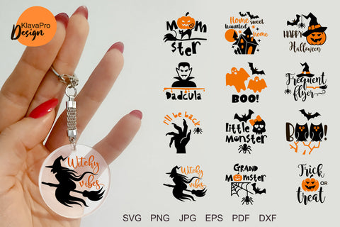 Halloween Keychain Bundle SVG. Acrylic Keychain SVG. SVG Klava P 