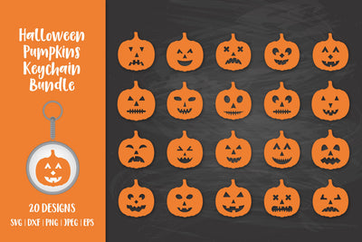 Halloween keychain bundle SVG. Halloween pumpkins keychains SVG LaBelezoka 
