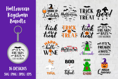 Halloween keychain bundle SVG. Halloween quotes keychains SVG LaBelezoka 